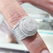 Gorgeous Wedding 925 Silver Ring Cubic Zircon Women Anniversary Jewelry Sz 6-10