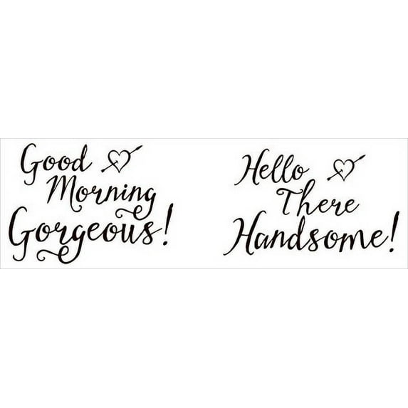 Gorgeous And Handsome Master Bedroom Vinyl Wall Decals, 20"Wx15"H & 21.5"W x 13"H Chocolate Brown