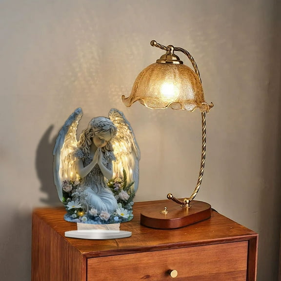 Gorgeous Angel Wings Cross Decoration, Finely Detailed Boho-Style,Premium Acrylic Material,Desktop Ornament for Home & Gifting