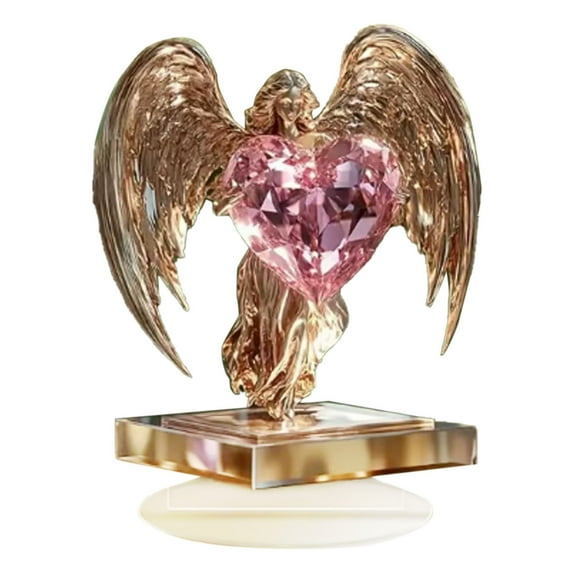 Gorgeous Angel Wings Cross Decoration, Finely Detailed Wings Gracefully Wrap Around The Cross, Elegant Boho Style, Acrylic Material