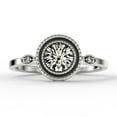 thumbnail image 1 of Gorgeous Art nouvea 1.10 Carat Round Cut Antique Diamond Moissanite Engagement Ring, Classic Boho Moissanite Wedding Ring in 925 Sterling Silver With 18k White Gold Plating Gift For Her, Promise Rin, 1 of 3