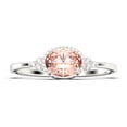 thumbnail image 1 of Gorgeous Art nouvea 1.40 Carat Oval Cut Morganite And Diamond Moissanite Affordable Engagement Ring, Dainty Morganite Wedding Ring in 10k Solid White Gold Gift For Her, Promise Ring, Anniversary Gift, 1 of 3