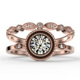 thumbnail image 1 of Gorgeous Art nouvea 1.60 Ct Round Cut Diamond Moissanite Engagement Ring, Boho Moissanite Wedding Ring, One Matching Band in 925 Sterling Silver With 18k Rose Gold Plating Gift For Her, 1 of 4