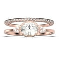thumbnail image 1 of Gorgeous Art nouvea 1.90 Carat Oval Cut Diamond Moissanite Affordable Engagement Ring, Moissanite Wedding Ring, One Matching Band in 10k Solid Rose Gold Gift For Her, Promise Ring, 1 of 4