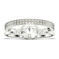 thumbnail image 1 of Gorgeous Art nouvea 2.40 Carat Oval Cut Diamond Moissanite Affordable Engagement Ring, Dainty Diamond Moissanite Wedding Ring, Two Matching Band in 10k Solid White Gold Gift For Her, Promise Ring, 1 of 4