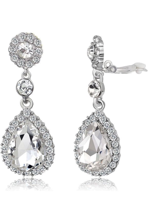 Gorgeous Austrian Crystal Rhinestone Wedding Bridal Teardrop Drop Dangle Earrings[Z2854]