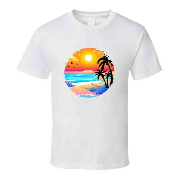 Gorgeous Beach Tee Tropical Sunset Tshirt Summertime Lover T Shirt