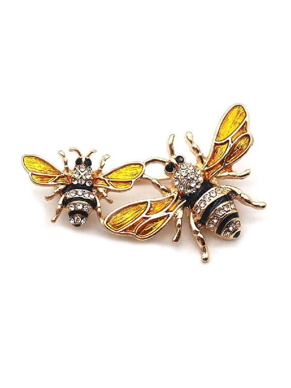 Gorgeous Bee Diamond Brooch Sweater Shirt Cardigan Insect Pins for Rhinestone Yellow Pin for Fashion Jewelry Clothing Decor