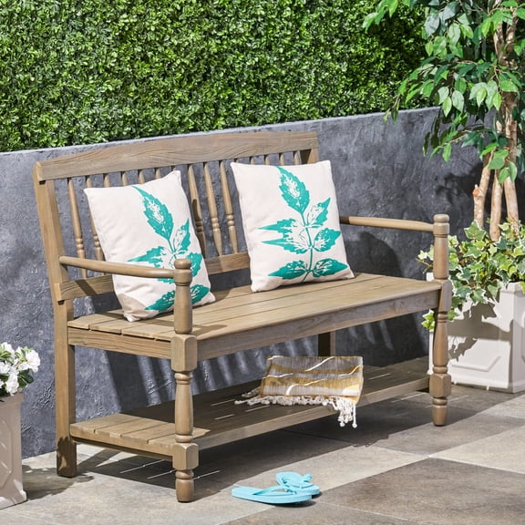Gorgeous Bench, Gray Wood, Shelf Included Imperial Wood Bench In Gray, With Practical Storage