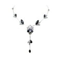 thumbnail image 1 of Gorgeous Black Crystal Floral Necklace Earrings Set, 1 of 5