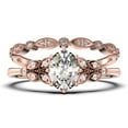 thumbnail image 1 of Gorgeous Boho & hippie 2.00 Carat Oval Cut Vintage Look Diamond Moissanite Engagement Ring Set, Wedding Ring in 925 Sterling Silver With 18k Rose Gold Plating Gift For Her, Promise Ring, 1 of 4