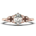 thumbnail image 1 of Gorgeous Boho & hippie 2.00 Carat Oval Cut Vintage Look Diamond Moissanite Engagement Ring Set, Wedding Ring in 925 Sterling Silver With 18k Rose Gold Plating Gift For Her, Promise Ring, 1 of 3
