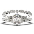 thumbnail image 1 of Gorgeous Boho & hippie 2.00 Carat Oval Cut Vintage Look Diamond Moissanite Engagement Ring Set, Wedding Ring in 925 Sterling Silver With 18k White Gold Plating, Promise Ring, 1 of 4