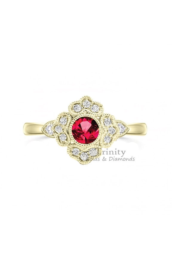 Gorgeous Bridal Ring , 2.10 CT Round Cut Ruby Wedding Anniversary, 925 Sterling Silver, Halo Engagement Ring, Red Ruby Ring, Gift For Her