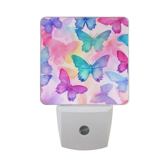 Gorgeous Butterfly Night Light 2 Pack LED Nightlight Plug into Wall Dusk to Dawn Sensor Soft White