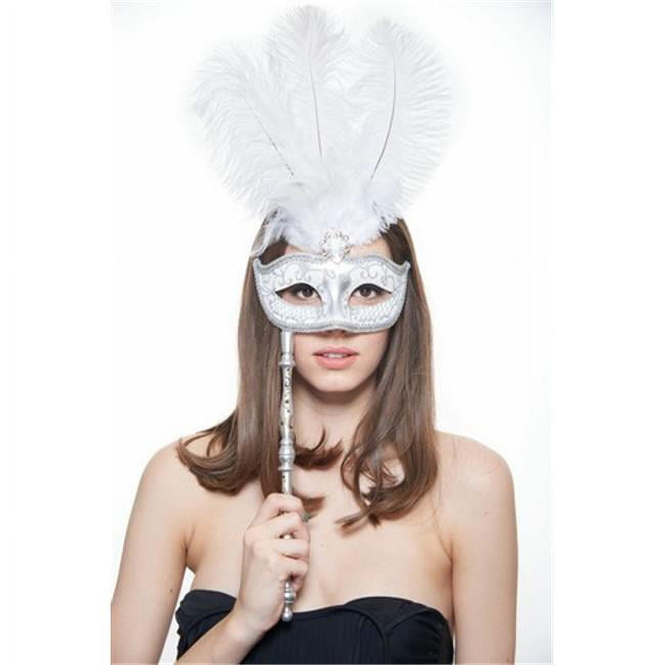 White Hand-Held Masquerade Mask White Hand-Held Masquerade Mask