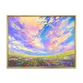 thumbnail image 1 of Gorgeous Clouds Over Colorful Flowers In Field 32 in x 24 in Framed Painting Canvas Art Print, by Designart, 1 of 5