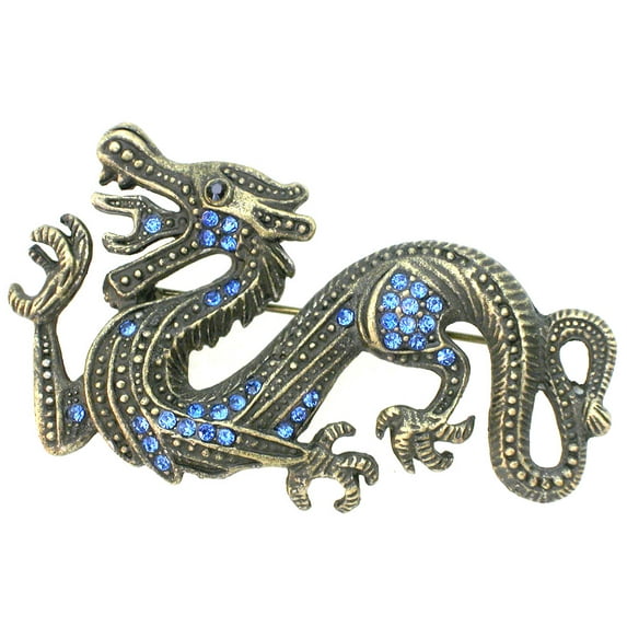 Gorgeous Crystal Dragon Pin Brooch