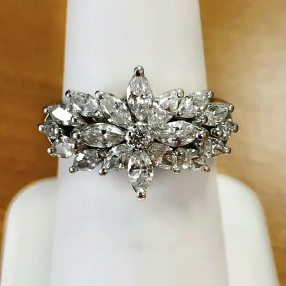 Gorgeous Cubic Zircon 925 Silver Rings Women Engagement Jewelry Sz 6-10