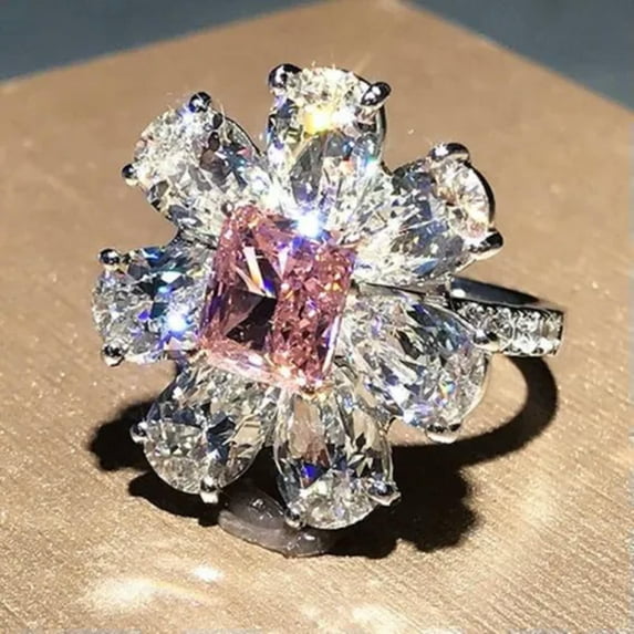 Gorgeous Cubic Zirconia Women Engagement 925 Silver Ring Jewelry Sz 6-10