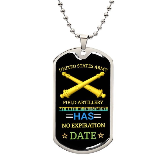 Gorgeous Dog Tag For Field Artillery - Graphic Military Dog Tag Necklace (Optional Personalized Engraving)