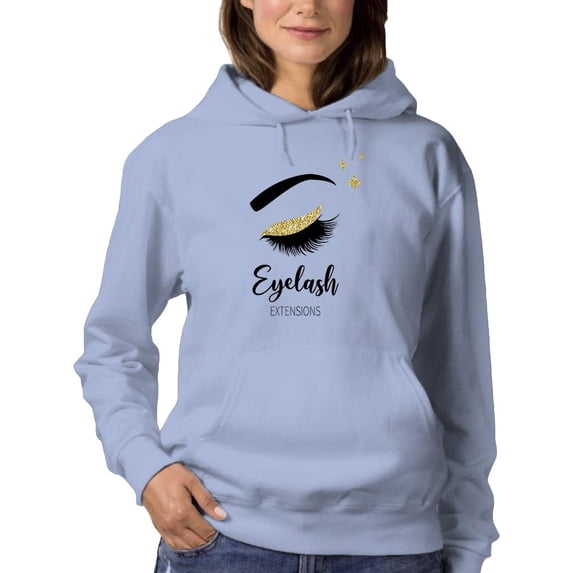 Gorgeous Eyelash Extensions Hoodie Women -Image by Shutterstock, Female Large