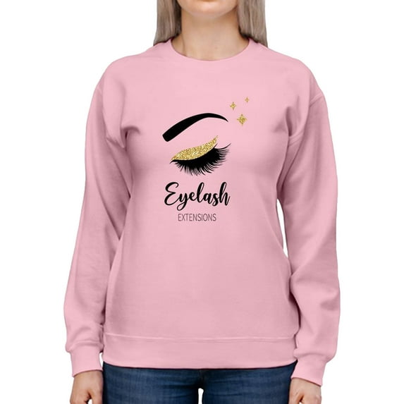 Gorgeous Eyelash Extensions Sweatshirt Women -Image by Shutterstock, Female 4X-Large