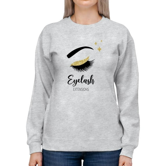 Gorgeous Eyelash Extensions Sweatshirt Women -Image by Shutterstock, Female Large