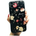 thumbnail image 1 of Gorgeous Floral Embossed Design Soft TPU Phone case for iPhone 14 13 12 11 8 7 6 S X XS XR Plus Pro Max Mini Protective Cover Charming Thin Light Drop Proof Bumper(Black,14 Pro max), 1 of 8