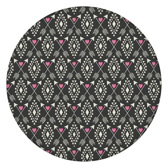 Gorgeous Floral Round Table Cover with Boho Vibes, Elastic Hem Ensures a Neat Fit on Tables Measuring Up to 56 Inches