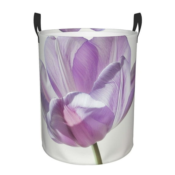 Gorgeous Flower Purple Laundry Hamper Medium Storage Basket/Toy Organizer/Dirty Clothes Bucket