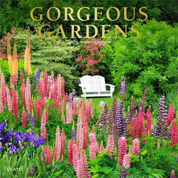 Gorgeous Gardens | 2026 12x24" (Hanging) Monthly Square Wall Calendar | Plato