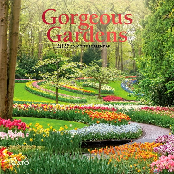 Gorgeous Gardens | 2027 7x14" (Hanging) Mini Wall Calendar | Foil Stamped Cover