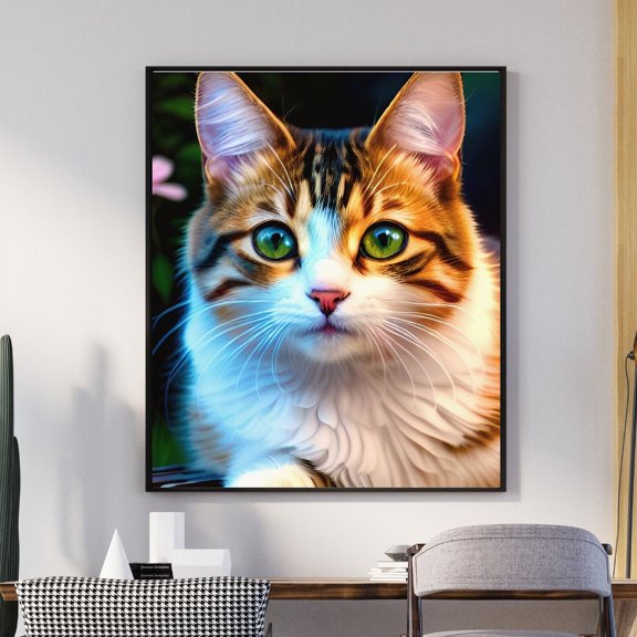 Gorgeous Gaze - Cat Portrait Canvas Wall Art