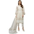 thumbnail image 1 of Gorgeous Girls Wear Pakistani Indian Designer Salwar Kameez Trouser Pant Dress ( White, 4XL - 50 ), 1 of 6