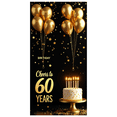 thumbnail image 1 of Gorgeous Golden Balloon Themed Birthday Banner for 60th Anniversary Party Background Backdrop Decoration Photography Props Party Supplies, 1 of 7