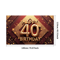 thumbnail image 1 of Gorgeous Golden Happy 40th Birthday Banner Background Backdrop Party Supplies Decors Photography Props for Birthday Parties Celebrations Events and Photo Shoots, 1 of 8