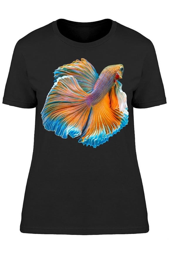 Gorgeous Halfmoon Orangy Betta T-Shirt Women -Image by Shutterstock, Female Large