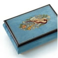 thumbnail image 1 of Gorgeous Handcrafted Light Blue Musical Instrument Theme Wood Inlay Music Box - GavotteGossec, 1 of 2