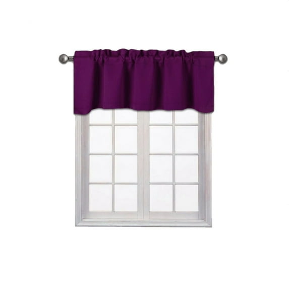Gorgeous Home LINEN Purple Rod Pocket Valance, 54” x 18”