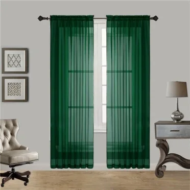 2 panel semi sheer voile window treatment curtain 8 Grommets 55