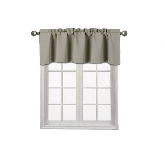 Gorgeous Home LINEN Taupe Blackout Thermal Valance Curtains, 54” x 18”