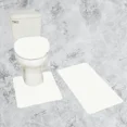 thumbnail image 1 of Gorgeous Home Linen 3pc Bathroom Soft Rug Set Large Rug , Contour Mat, and Toilet Lid Cover Rubber Backing Solid Color Off White #6, 1 of 6