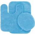 thumbnail image 1 of Gorgeous Home Linen Bathroom 6 Modern Solid Print 3-Count Baby Blue Polyester Bath Rugs, 18 x 28, Non-Slip Backing, 1 of 4