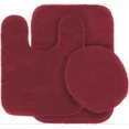 thumbnail image 1 of Gorgeous Home Linen Bathroom 6 Modern Solid Print 3-Count Burgundy Polyester Bath Rugs, 18 x 28, Non-Slip Backing, 1 of 4