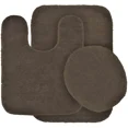 thumbnail image 1 of Gorgeous Home Linen Bathroom 6 Modern Solid Print 3-Count Dark Brown Polyester Bath Rugs, 18 x 28, Non-Slip Backing, 1 of 4