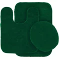 thumbnail image 1 of Gorgeous Home Linen Bathroom 6 Modern Solid Print 3-Count Dark Green Polyester Bath Rugs, 18 x 28, Non-Slip Backing, 1 of 4