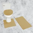 thumbnail image 1 of Gorgeous Home Linen 3pc Bathroom Soft Rug Set Large Rug , Contour Mat, and Toilet Lid Cover Rubber Backing Solid Color Gold #6, 1 of 5