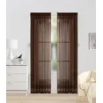 thumbnail image 1 of Gorgeous Home Linen Light Filtering Voile Curtain Panel, Solid Color, Rod Pocket 2-Piece Brown, 1 of 3