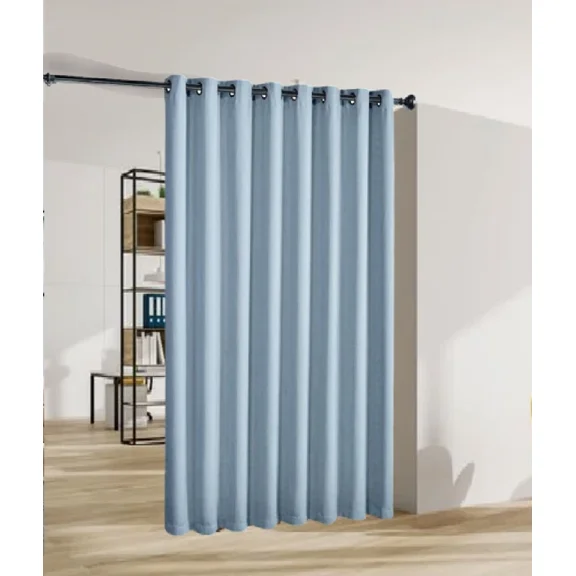 Gorgeous Home Linen Room Divider Extra Wide Thermal Unlined Blackout Grommet Window Curtain 1 Panel 100" Wide x 84" Long Slate Blue